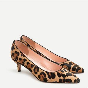 J.CREW Sophia Leopard Calf Hair Kitten Heels NIB 7 (fits like 7.5)